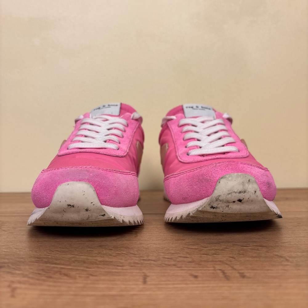 RAG & BONE Retro Runner Lace Up Low Top Sneaker Neon Pink Women Size 38.5 Sporty - Picture 5 of 12